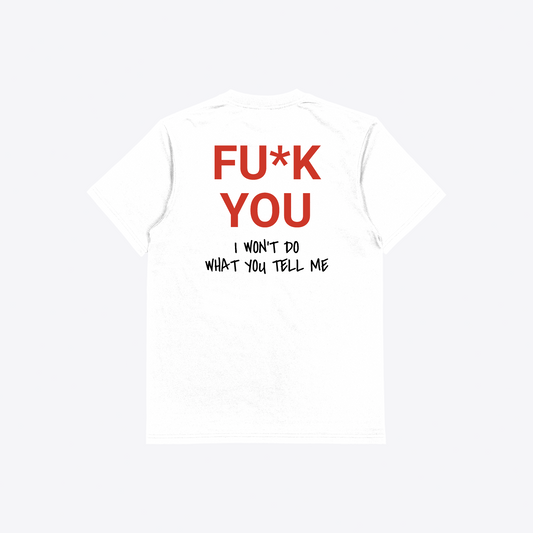 Typography White T-shirt - Fvck You